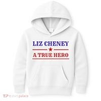 Liz Cheney A True Hero Kids Hoodie thumb 0
