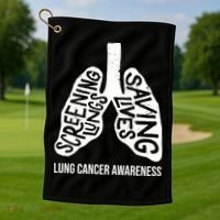 Lung Cancer Awareness Saving Lives Golf Towel thumb 1