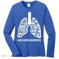 Lung Cancer Awareness Saving Lives Women's Long Sleeve Shirt thumb 0
