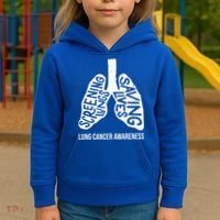 Lung Cancer Awareness Saving Lives Kids Hoodie thumb 3