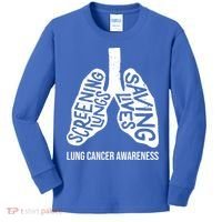 Lung Cancer Awareness Saving Lives Kids Long Sleeve Shirt thumb 0
