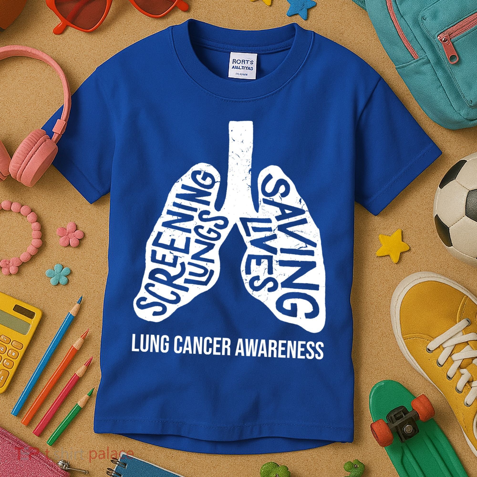 Lung Cancer Awareness Saving Lives Kids T-Shirt