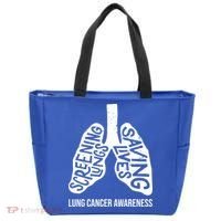 Lung Cancer Awareness Saving Lives Tote Bag thumb 0