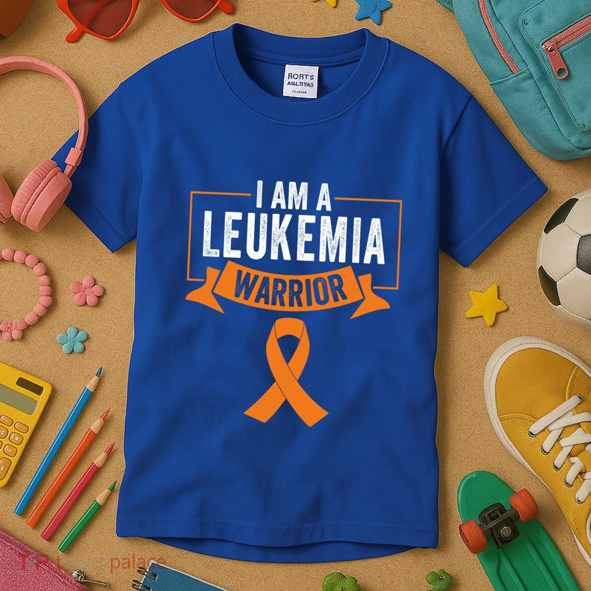 Leukemia Cancer Awareness Warrior Orange Ribbon Month Gift Kids T-Shirt