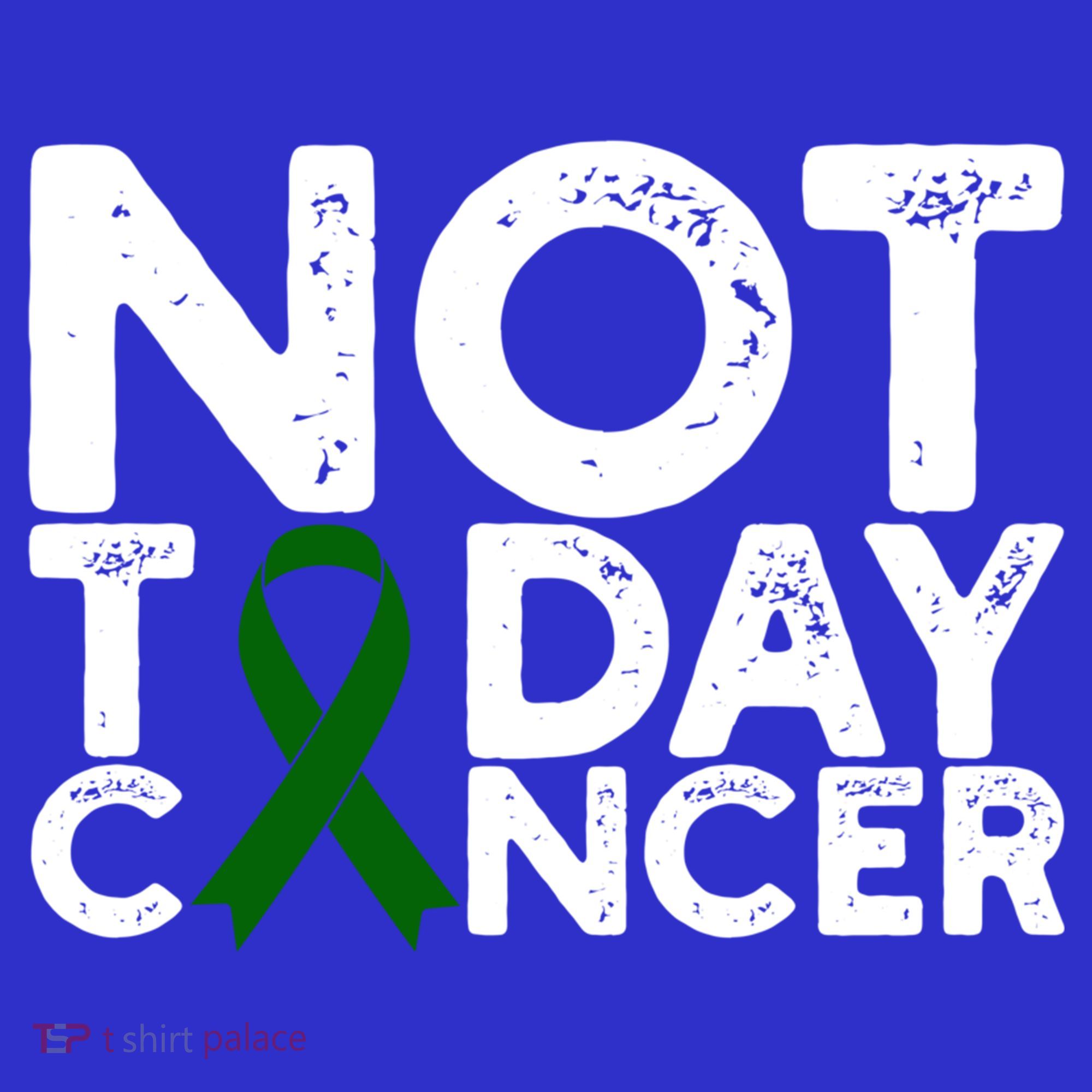 Liver Cancer Awareness Not Today Cancer Green Ribbon Gift T-Shirt
