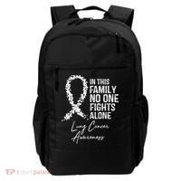 Lung Cancer Awareness In This Family No One Fights Alone Gift Backpack thumb 0