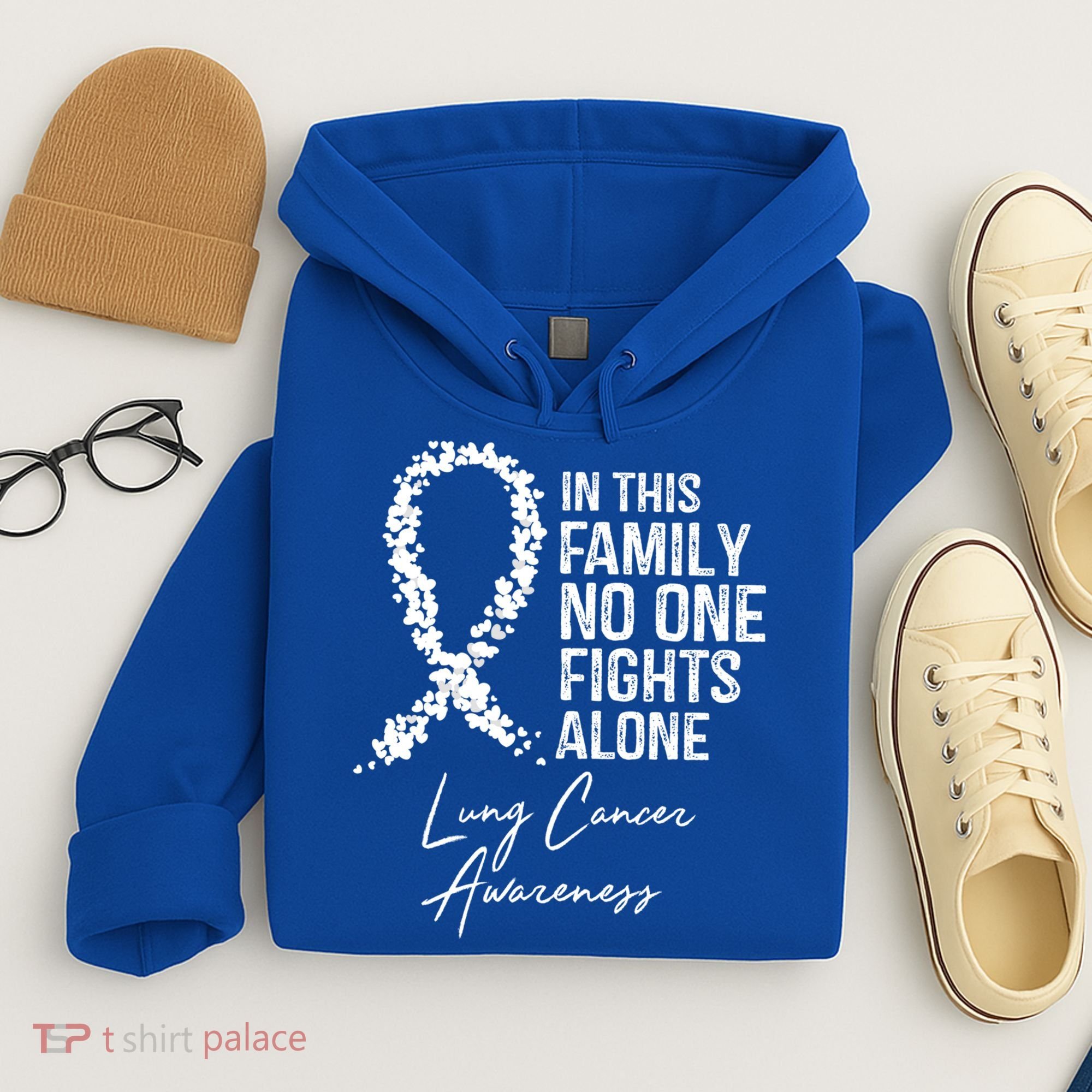 Lung Cancer Awareness In This Family No One Fights Alone Gift Hoodie