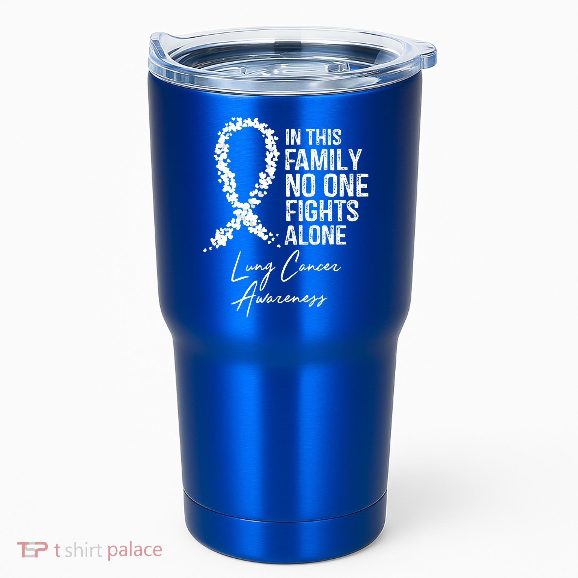 Lung Cancer Awareness In This Family No One Fights Alone Gift Tumbler