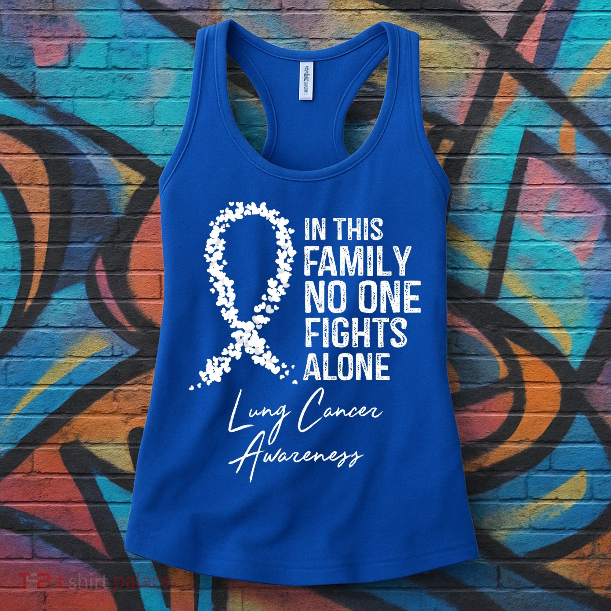 Lung Cancer Awareness In This Family No One Fights Alone Gift Women's Tank Top