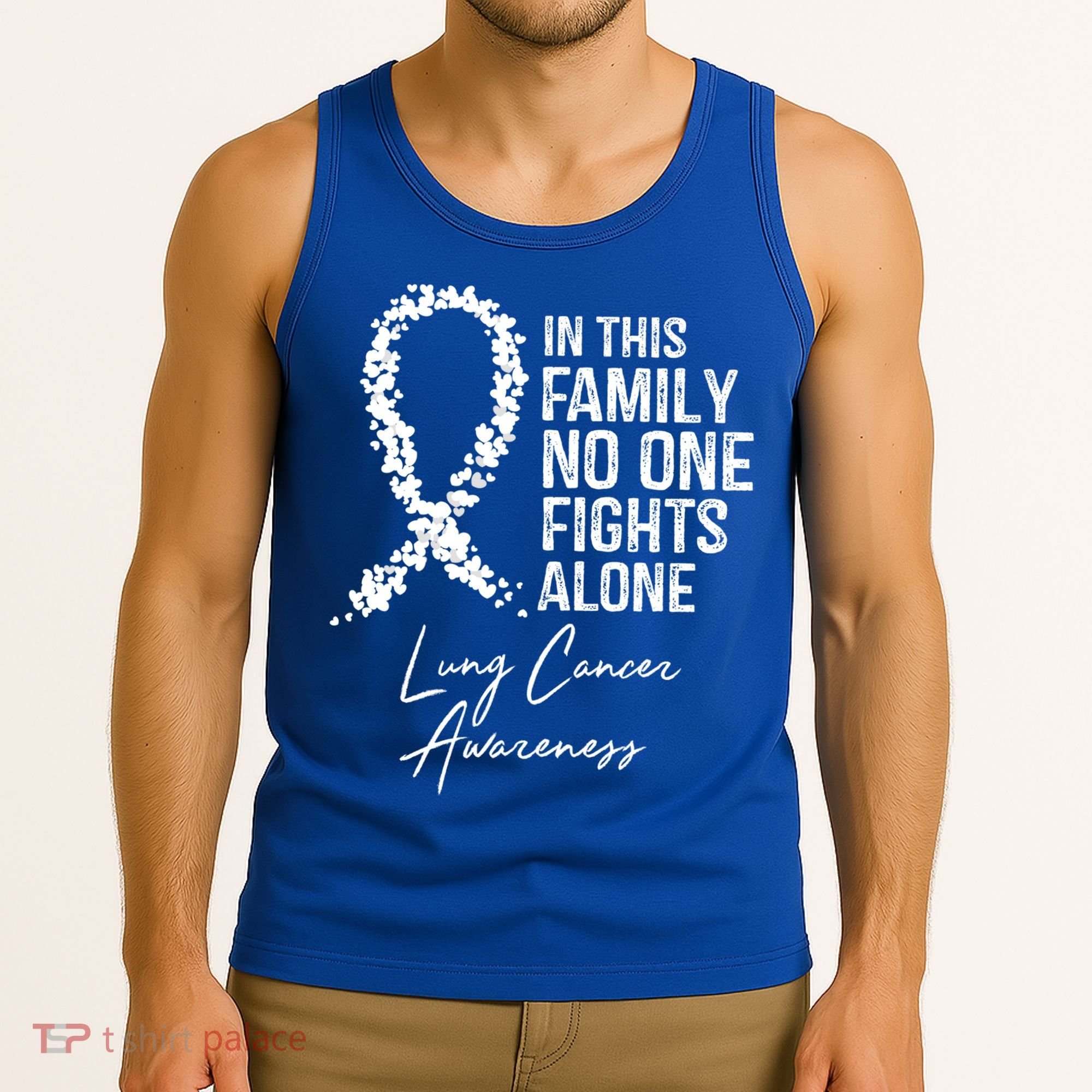 Lung Cancer Awareness In This Family No One Fights Alone Gift Tank Top