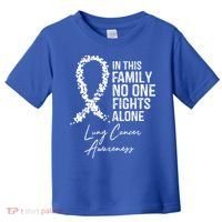 Lung Cancer Awareness In This Family No One Fights Alone Gift Toddler T-Shirt thumb 0