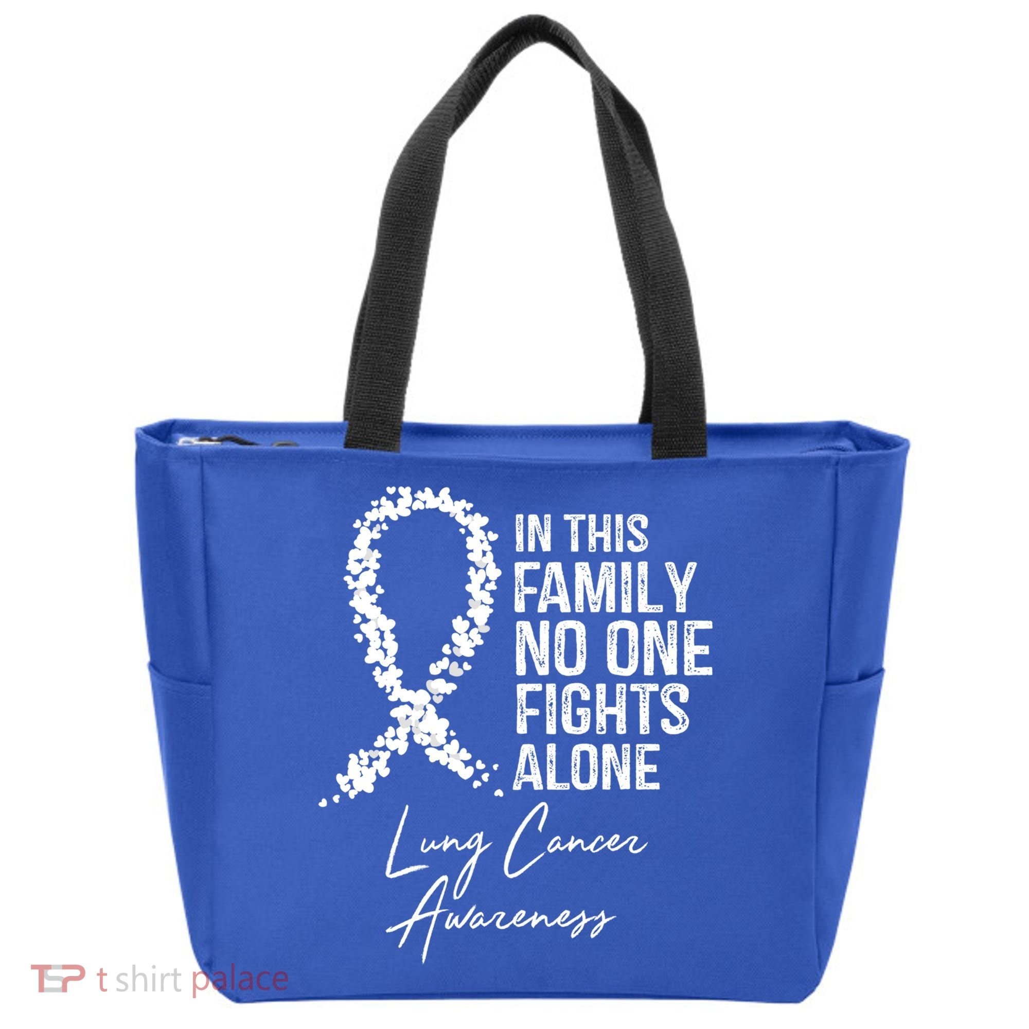 Lung Cancer Awareness In This Family No One Fights Alone Gift Tote Bag