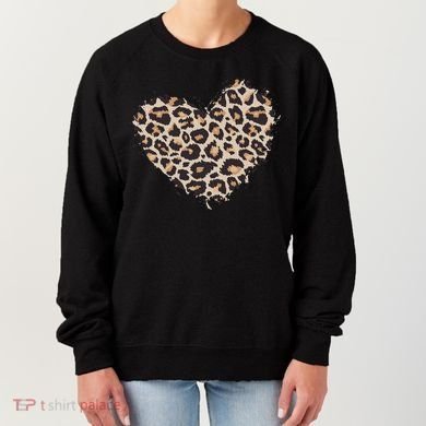 Leopard Cheetah Animal Print Heart Women's Sweatshirt