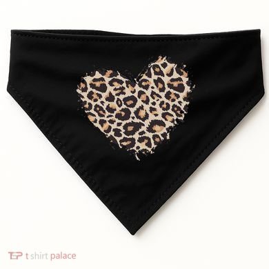 Leopard Cheetah Animal Print Heart USA-Made Doggie Bandana
