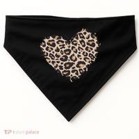 Leopard Cheetah Animal Print Heart USA-Made Doggie Bandana thumb 0