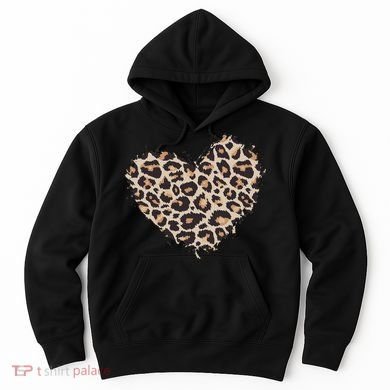 Leopard Cheetah Animal Print Heart Hoodie