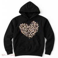 Leopard Cheetah Animal Print Heart Hoodie thumb 0