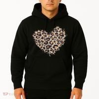 Leopard Cheetah Animal Print Heart Hoodie thumb 2