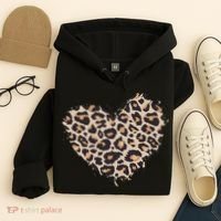 Leopard Cheetah Animal Print Heart Hoodie thumb 4