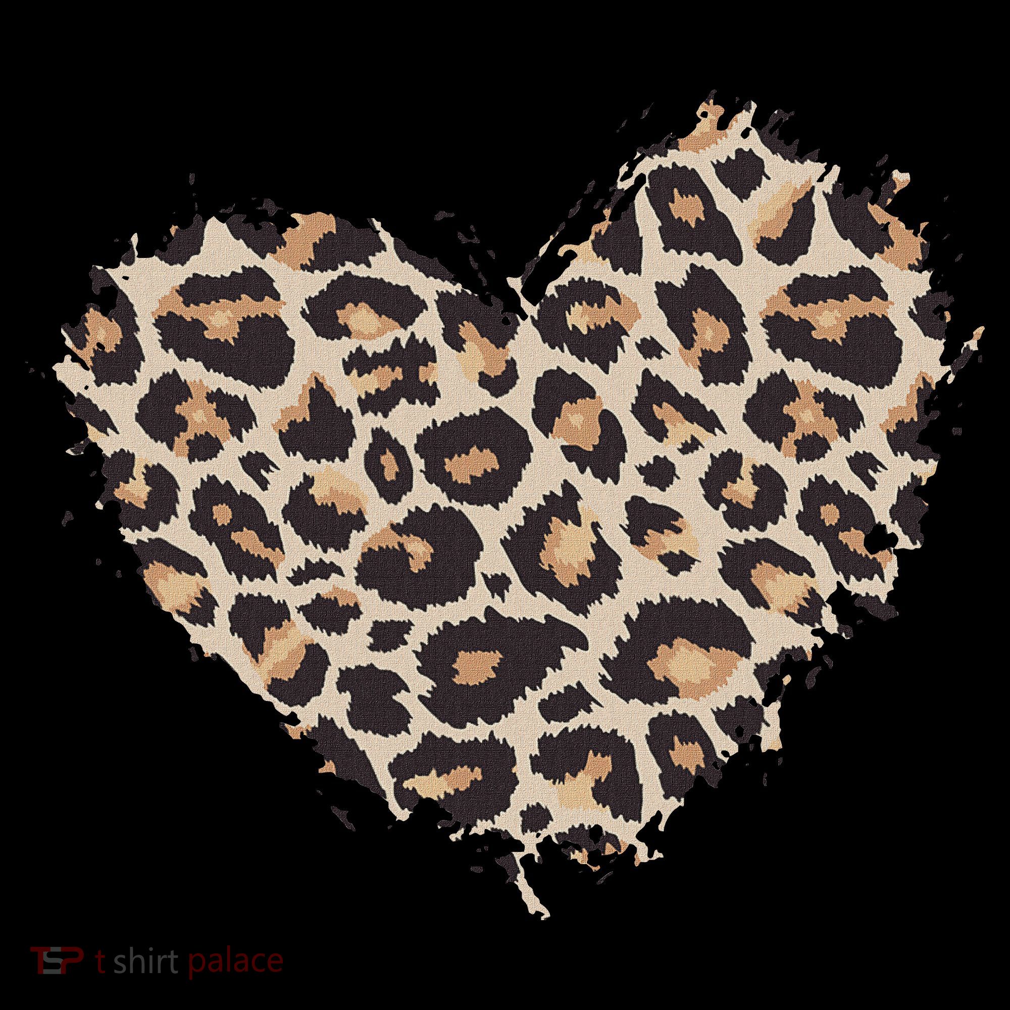 Leopard Cheetah Animal Print Heart Long Sleeve Shirt
