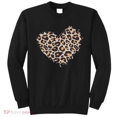 Leopard Cheetah Animal Print Heart Sweatshirt