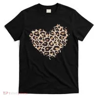 Leopard Cheetah Animal Print Heart T-Shirt thumb 0
