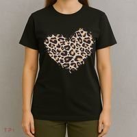 Leopard Cheetah Animal Print Heart T-Shirt thumb 4