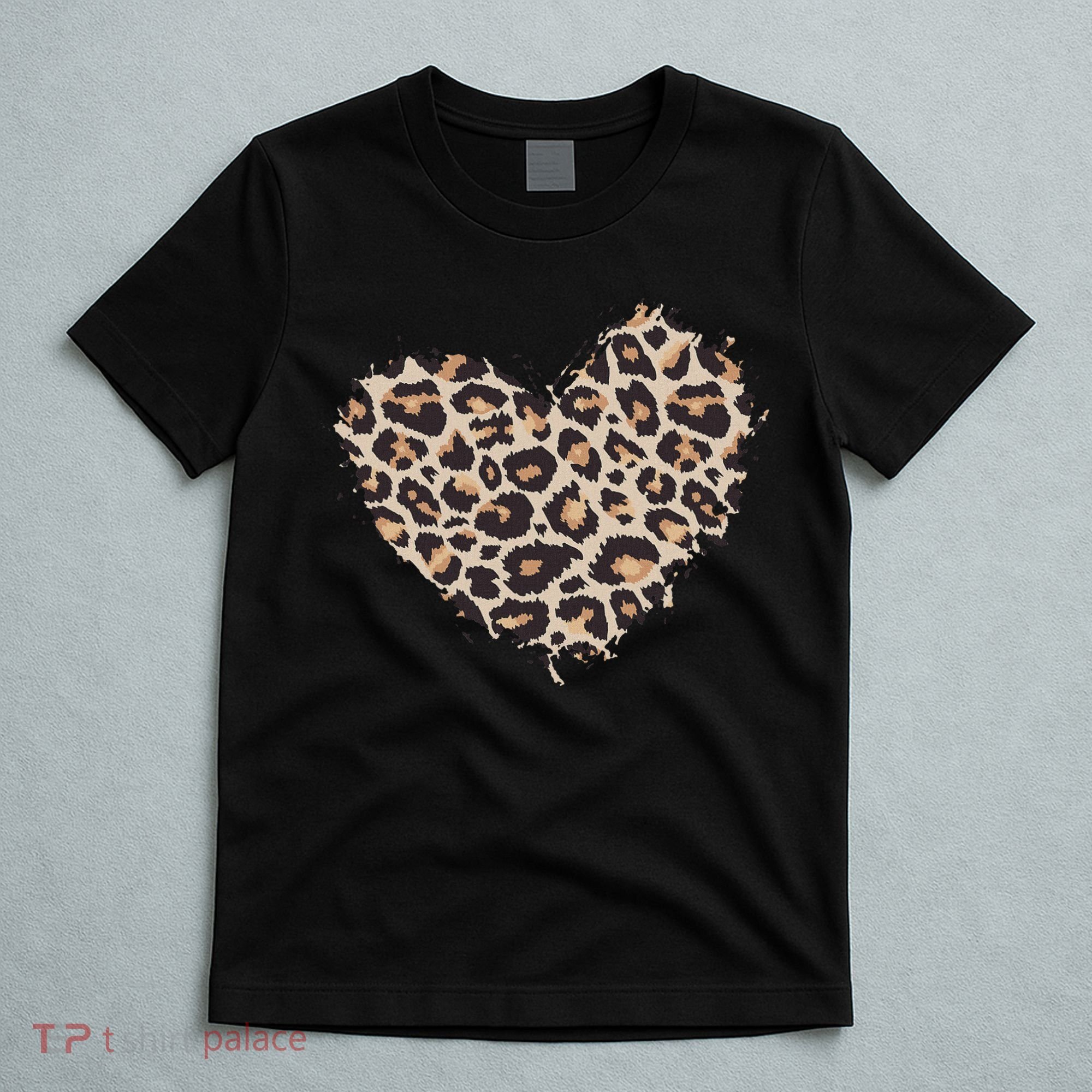 Leopard Cheetah Animal Print Heart T-Shirt