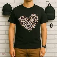 Leopard Cheetah Animal Print Heart T-Shirt thumb 6