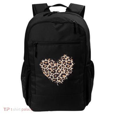 Leopard Cheetah Animal Print Heart Backpack
