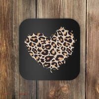 Leopard Cheetah Animal Print Heart Coaster thumb 0