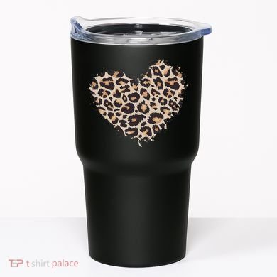 Leopard Cheetah Animal Print Heart Tumbler