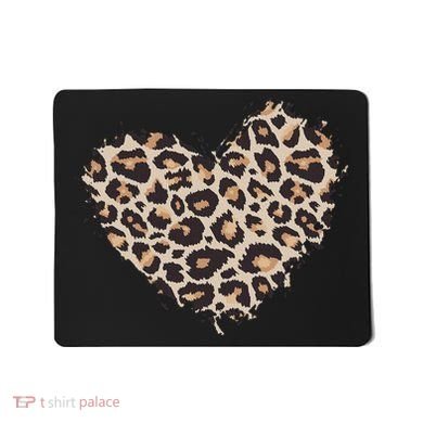 Leopard Cheetah Animal Print Heart Mousepad