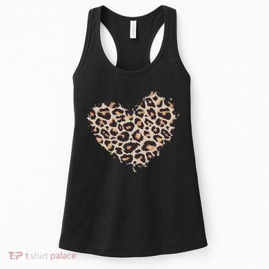 Leopard Cheetah Animal Print Heart Women's Tank Top