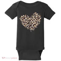 Leopard Cheetah Animal Print Heart Baby Bodysuit thumb 0