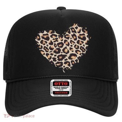 Leopard Cheetah Animal Print Heart Hat