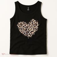 Leopard Cheetah Animal Print Heart Tank Top thumb 2