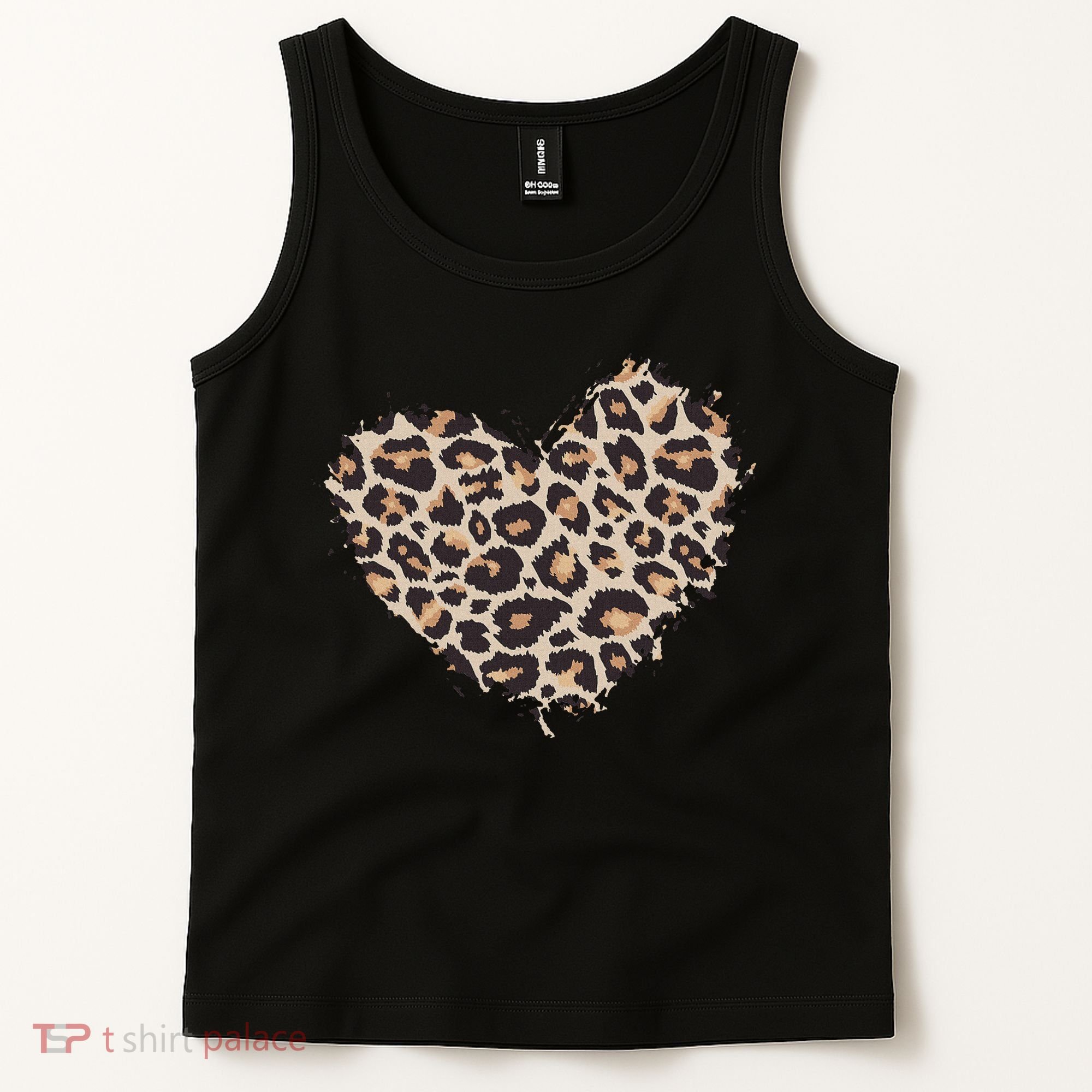 Leopard Cheetah Animal Print Heart Tank Top