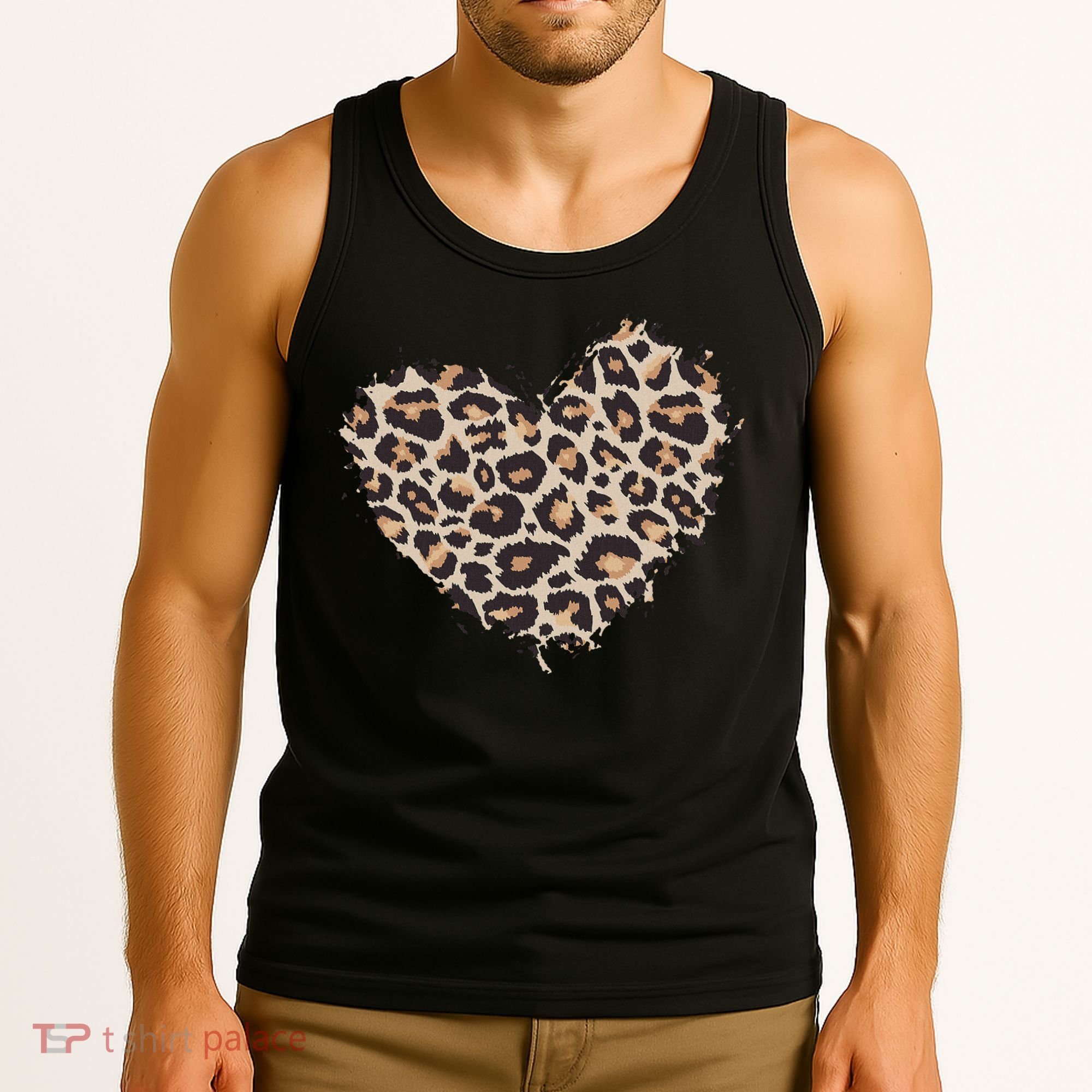 Leopard Cheetah Animal Print Heart Tank Top