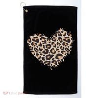 Leopard Cheetah Animal Print Heart Golf Towel thumb 0