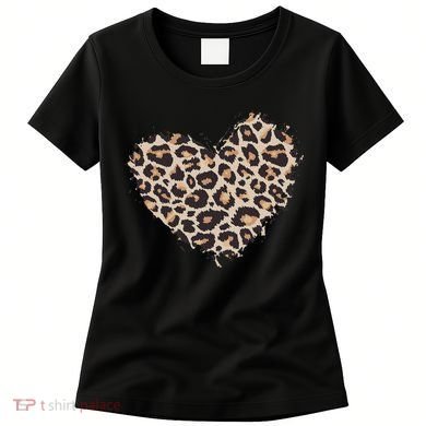 Leopard Cheetah Animal Print Heart Women's T-Shirt