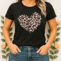 Leopard Cheetah Animal Print Heart Women's T-Shirt thumb 2