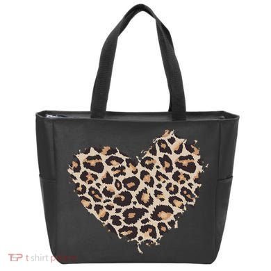 Leopard Cheetah Animal Print Heart Bag