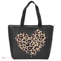 Leopard Cheetah Animal Print Heart Tote Bag thumb 0
