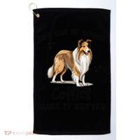 Life Can Be Rough Collies Make It Better Rough Collie Golf Towel thumb 0