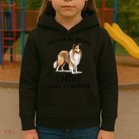 Life Can Be Rough Collies Make It Better Rough Collie Kids Hoodie thumb 3