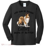 Life Can Be Rough Collies Make It Better Rough Collie Kids Long Sleeve Shirt thumb 0