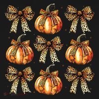 Leopard Coquette Bow Pumpkin Spooky Season Autumn Halloween Coaster thumb 2