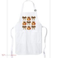 Leopard Coquette Bow Pumpkin Spooky Season Autumn Halloween Apron thumb 0