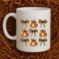 Leopard Coquette Bow Pumpkin Spooky Season Autumn Halloween Coffee Mug thumb 2